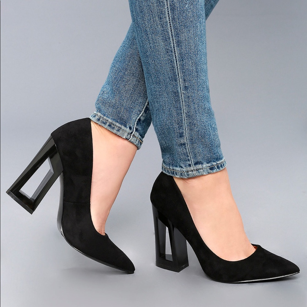 Classic Black Suede Pumps